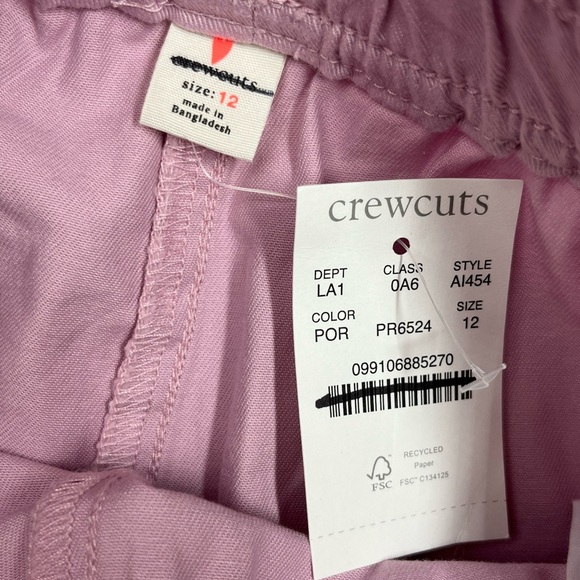 J Crew Crewcuts Girls Cotton Blend Shorts Size 12 Purple Stretch Pull On Basic - Picture 5 of 7